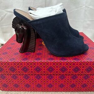 Tory Burch Barton horse heel - Navy - NEW